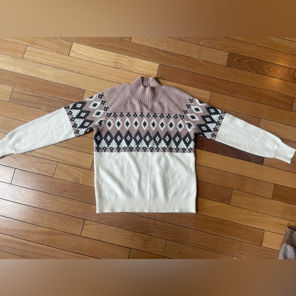 Marled Reunited Clothing Fair Isle Mock Neck Sweater – Size M - Picture 2 of 9